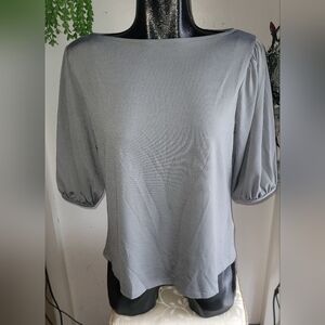 H&M Grey Puff Short Sleeve Top M